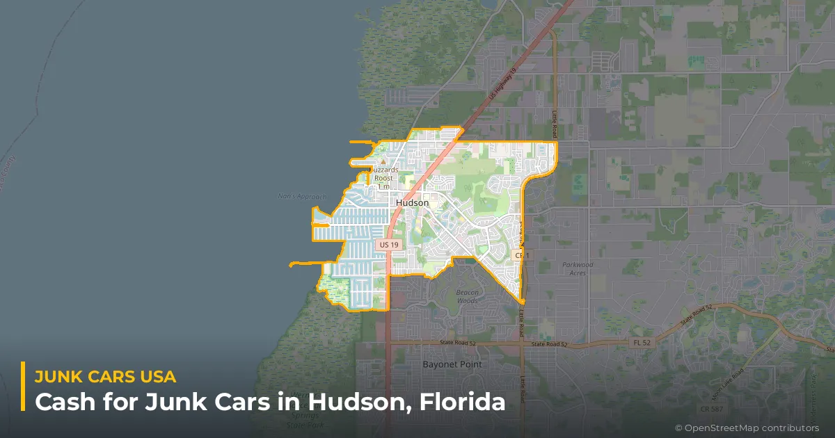 Hudson, FL service area map