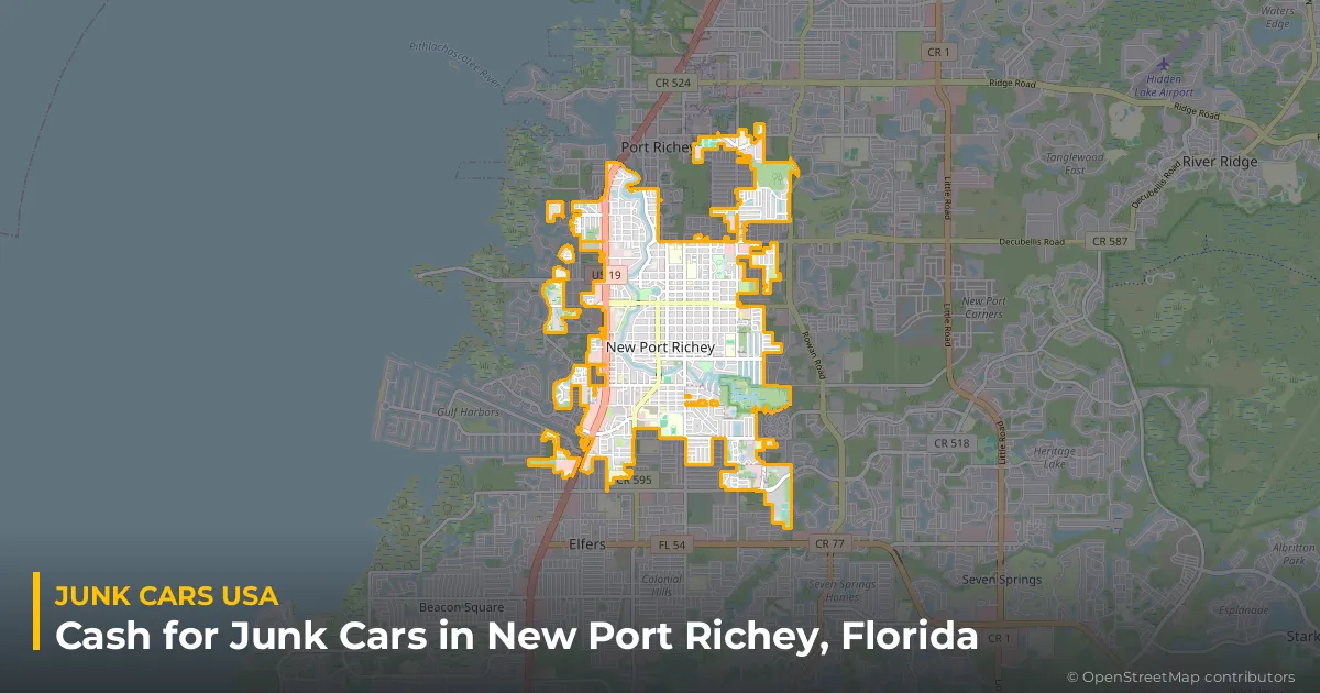 New Port Richey, FL service area map