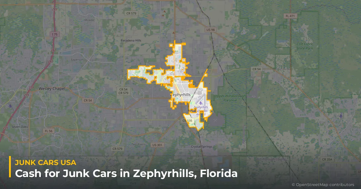 Zephyrhills, FL service area map