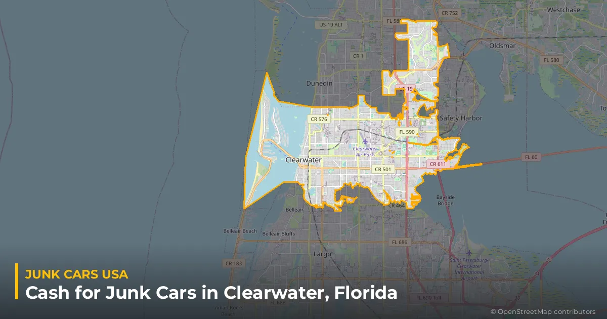 Clearwater, FL service area map