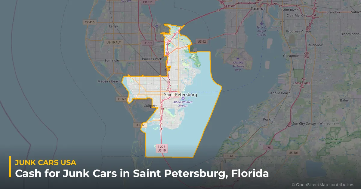Saint Petersburg, FL service area map