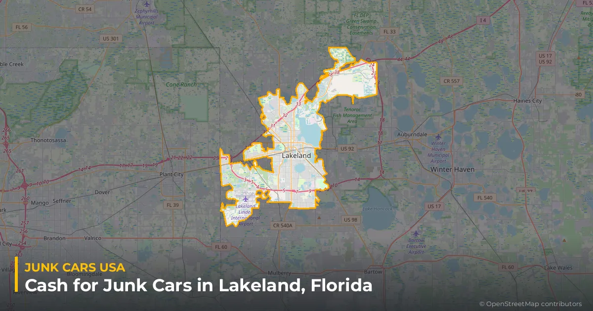 Lakeland, FL service area map