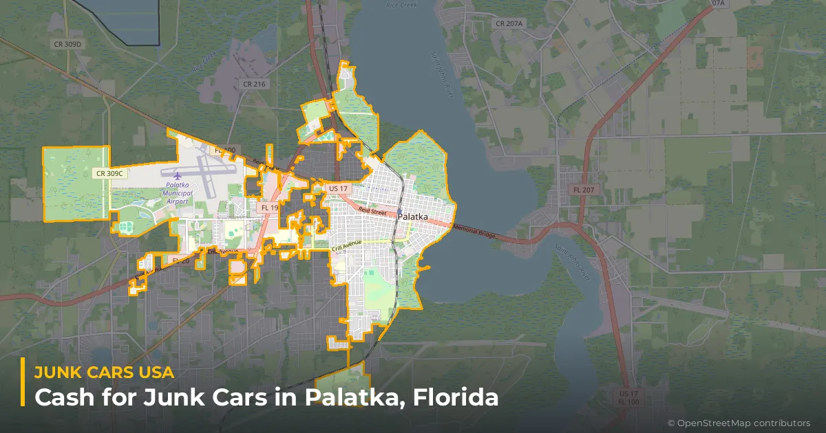Palatka, FL service area map