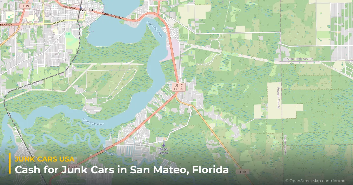 San Mateo, FL service area map