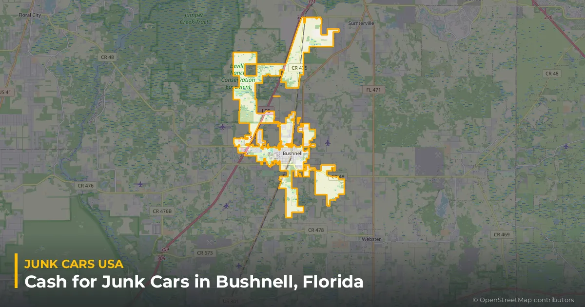 Bushnell, FL service area map
