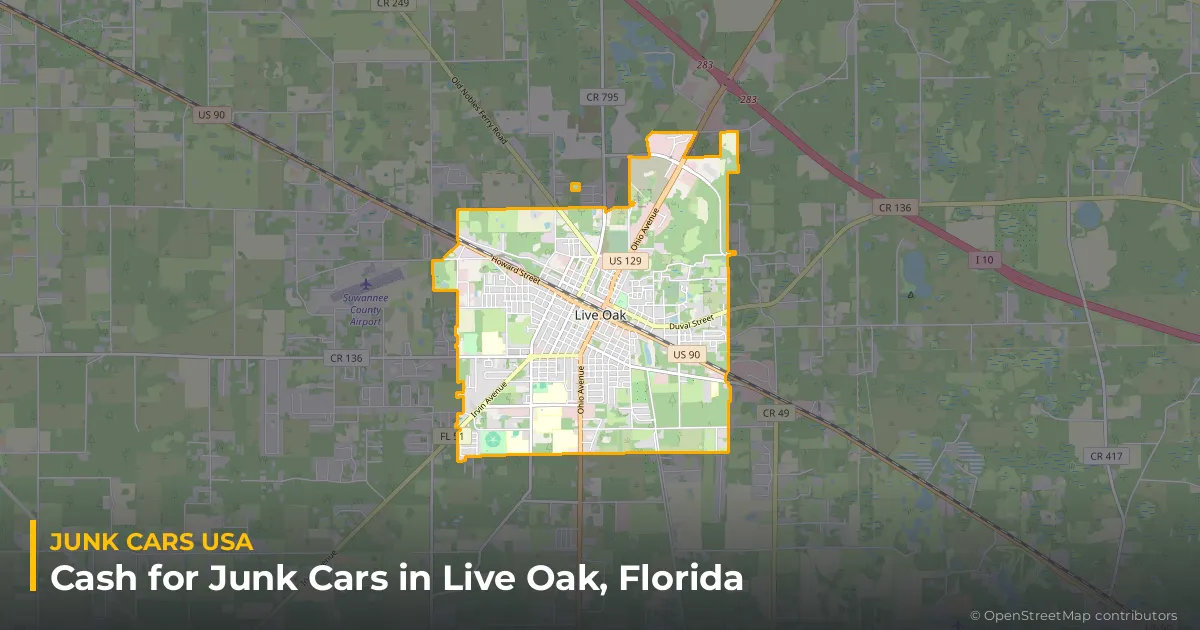 Live Oak, FL service area map