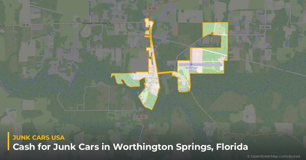 Worthington Springs, FL service area map