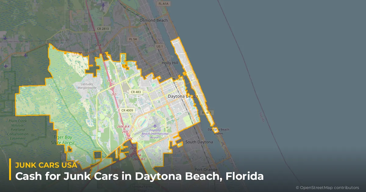 Daytona Beach, FL service area map