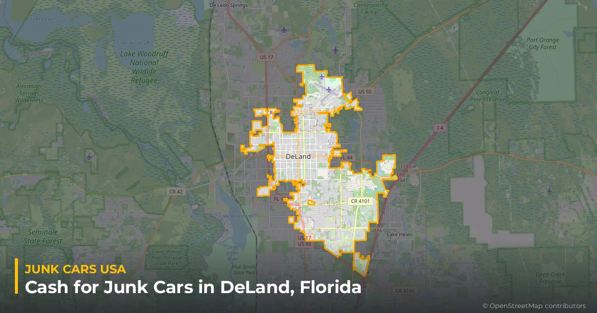 DeLand, FL service area map