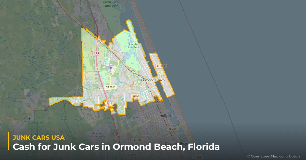 Ormond Beach, FL service area map