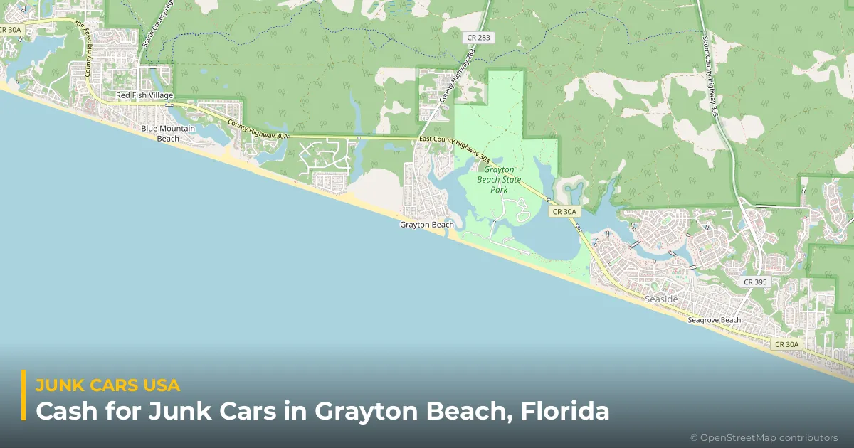 Grayton Beach, FL service area map