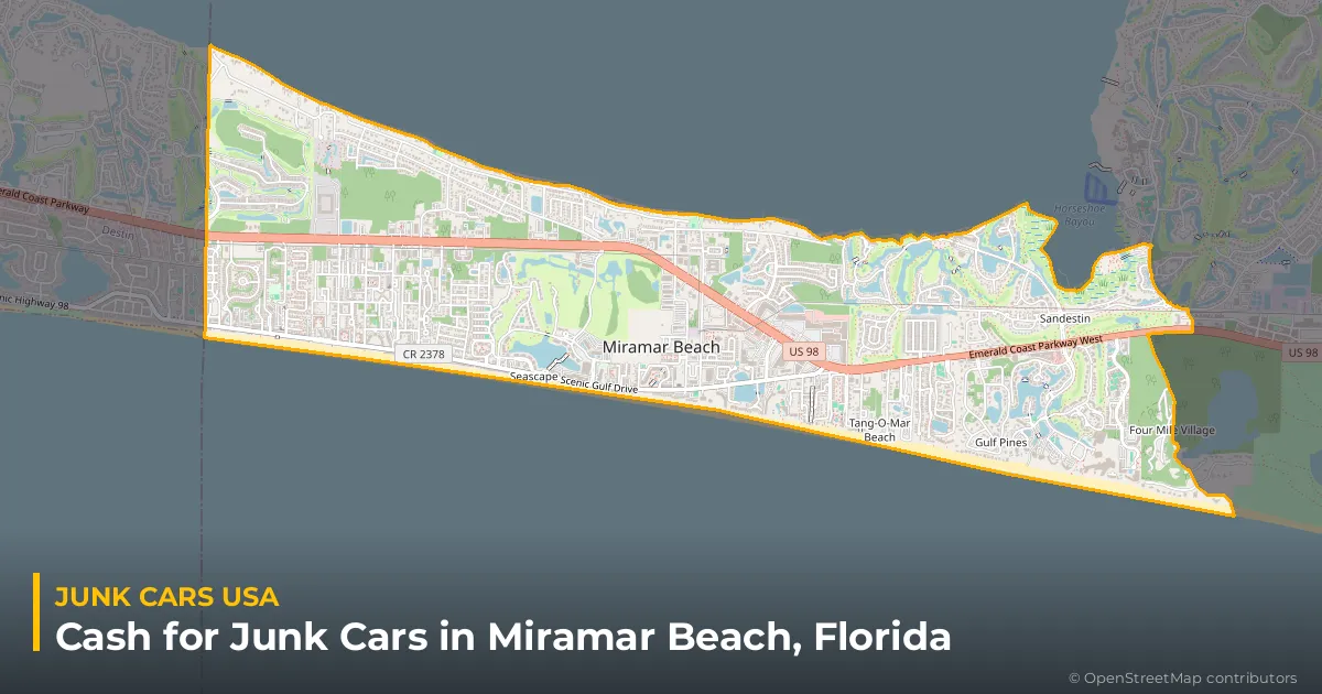 Miramar Beach, FL service area map