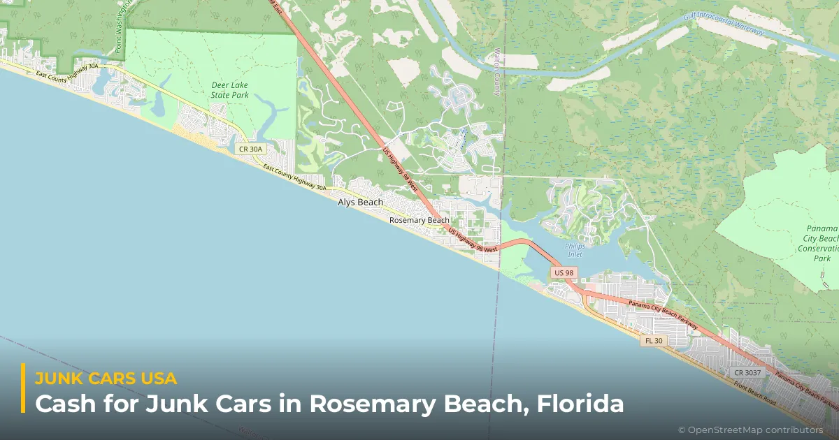 Rosemary Beach, FL service area map