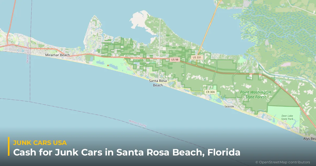 Santa Rosa Beach, FL service area map