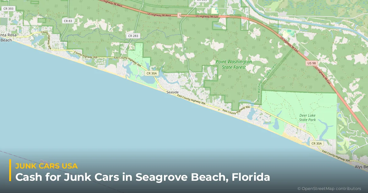 Seagrove Beach, FL service area map