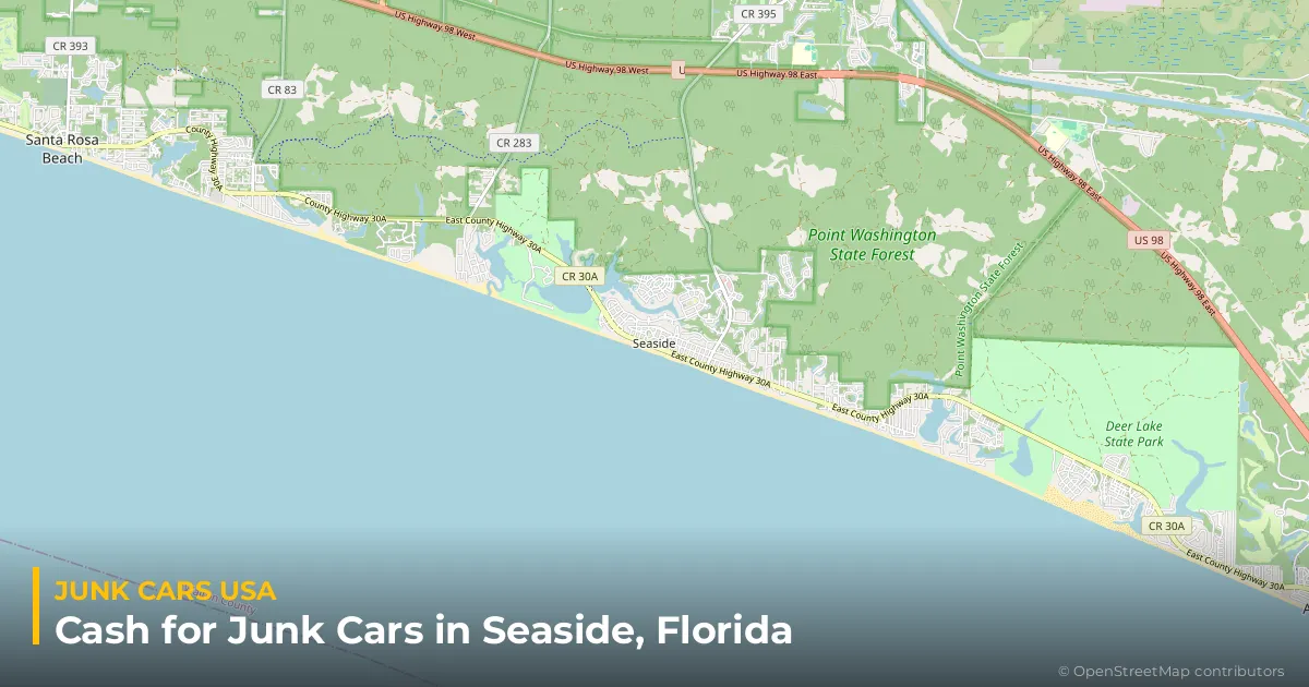 Seaside, FL service area map