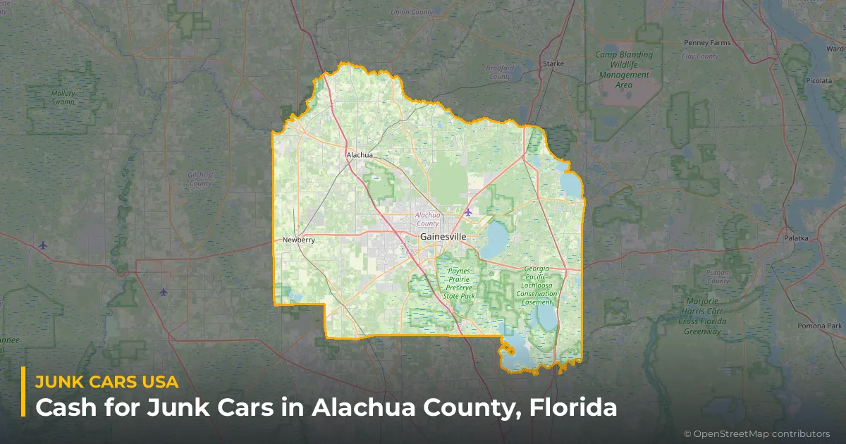 Alachua County, FL service area map