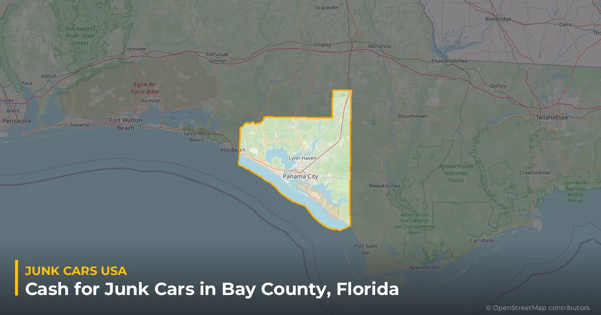 Bay County, FL service area map