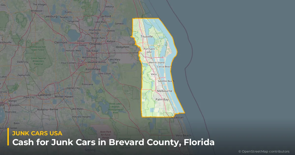 Brevard County, FL service area map