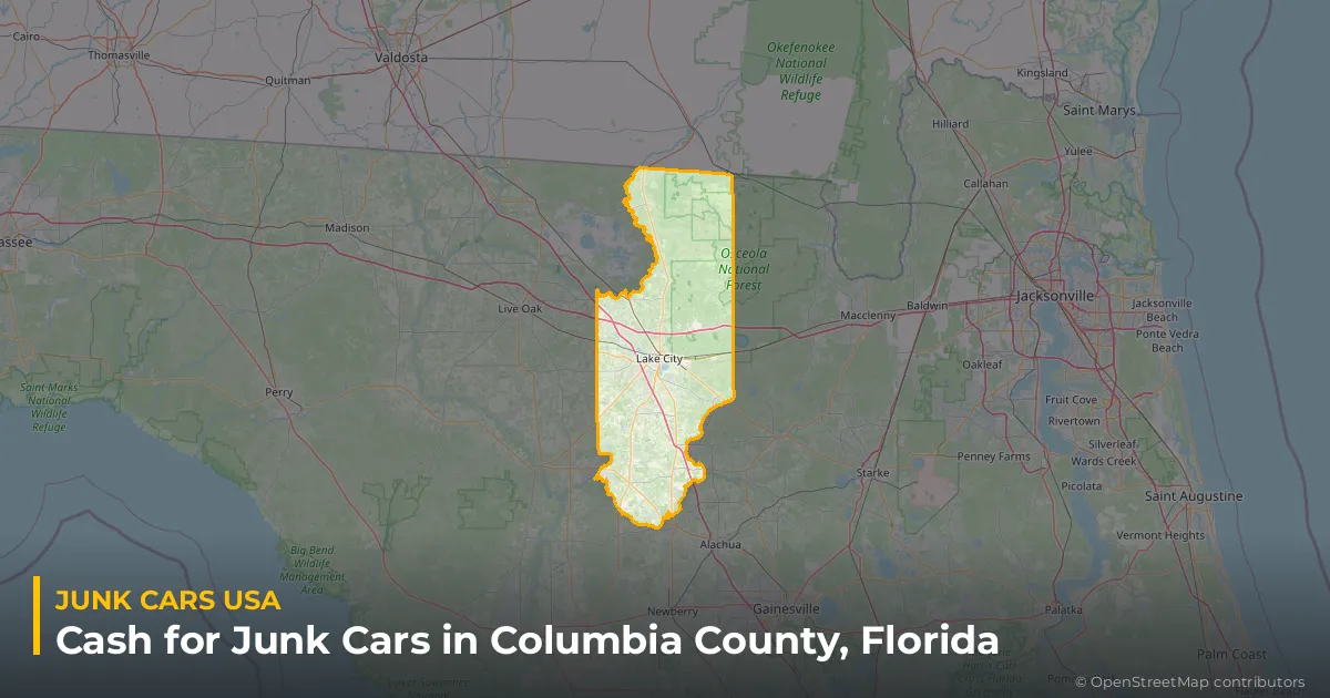 Columbia County, FL service area map