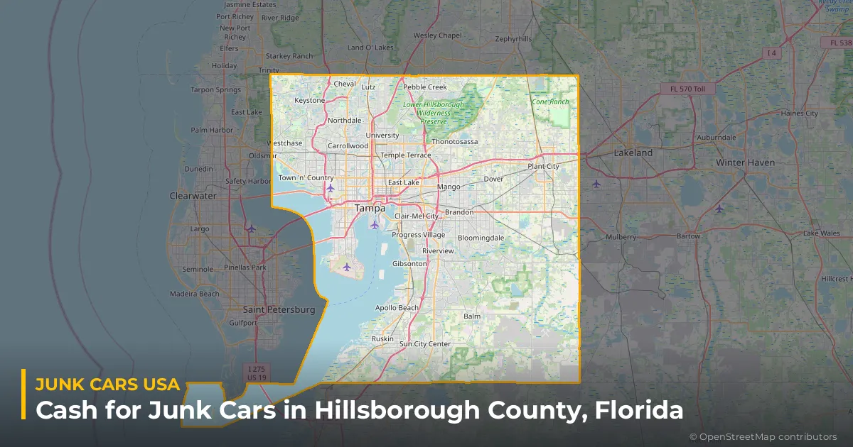 Hillsborough County, FL service area map