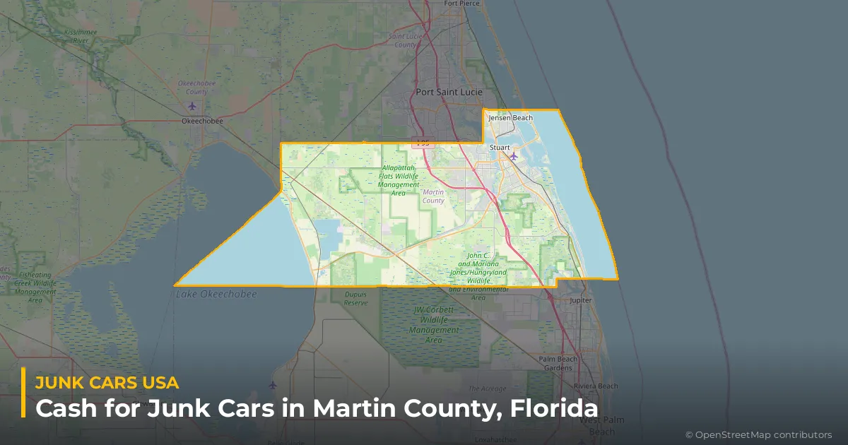 Martin County, FL service area map