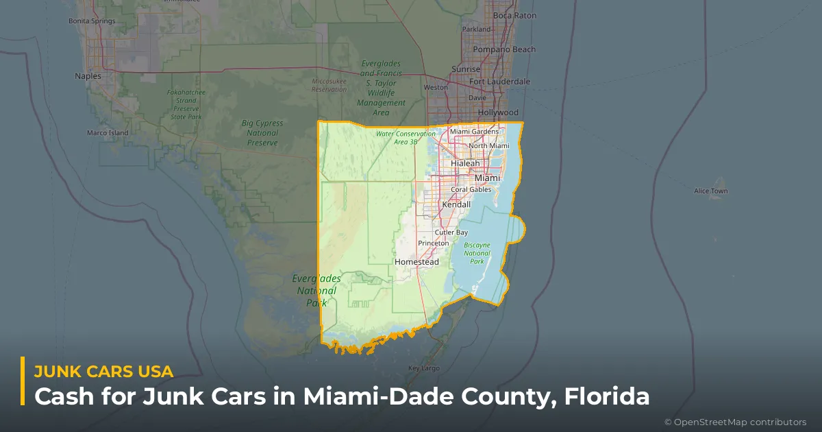 Miami-Dade County, FL service area map