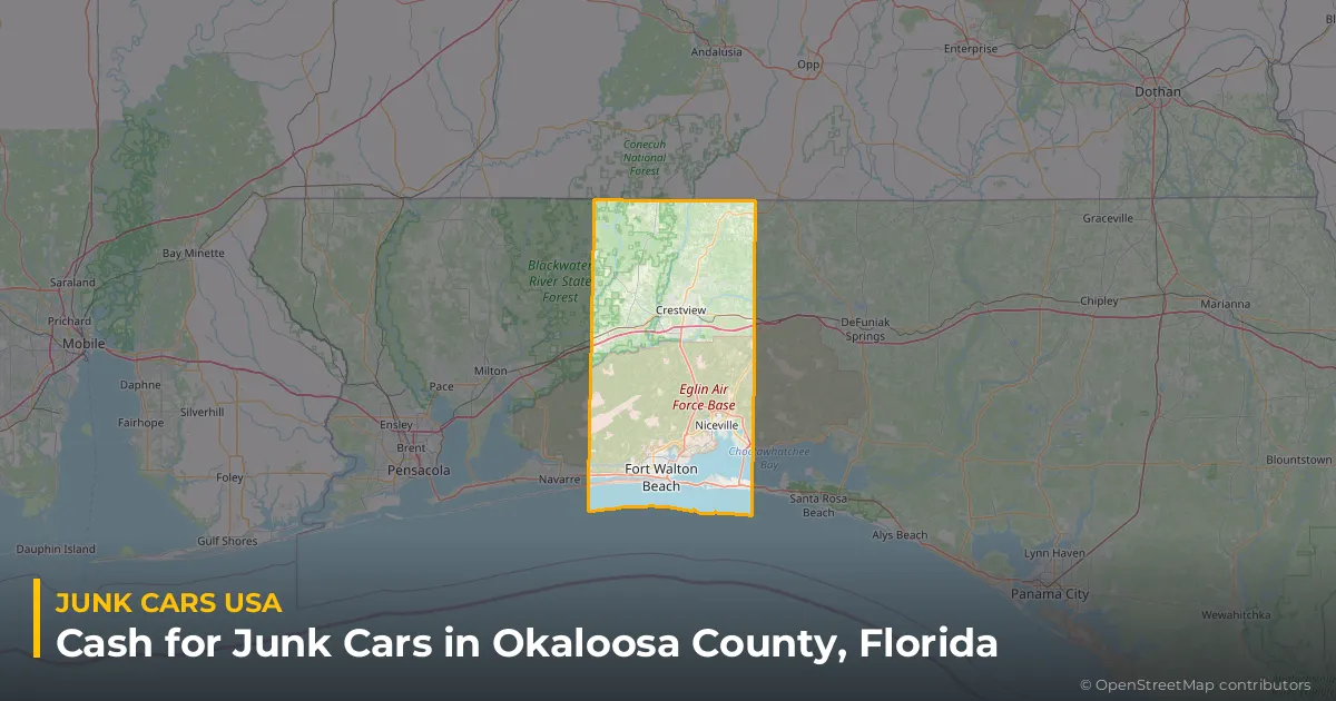 Okaloosa County, FL service area map