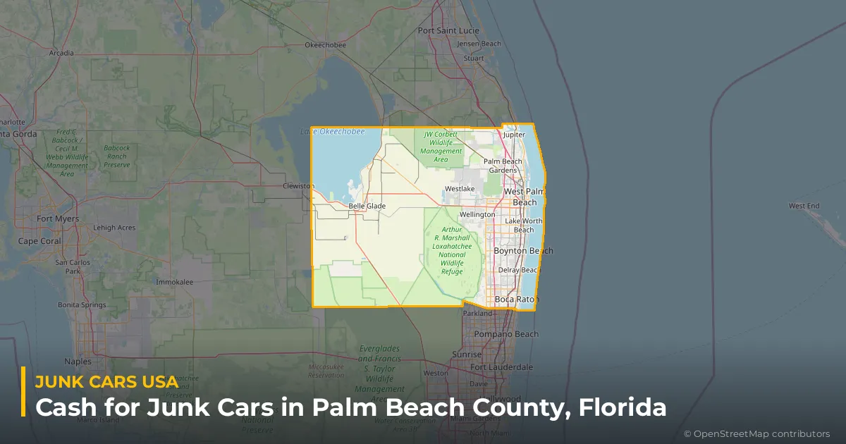 Palm Beach County, FL service area map