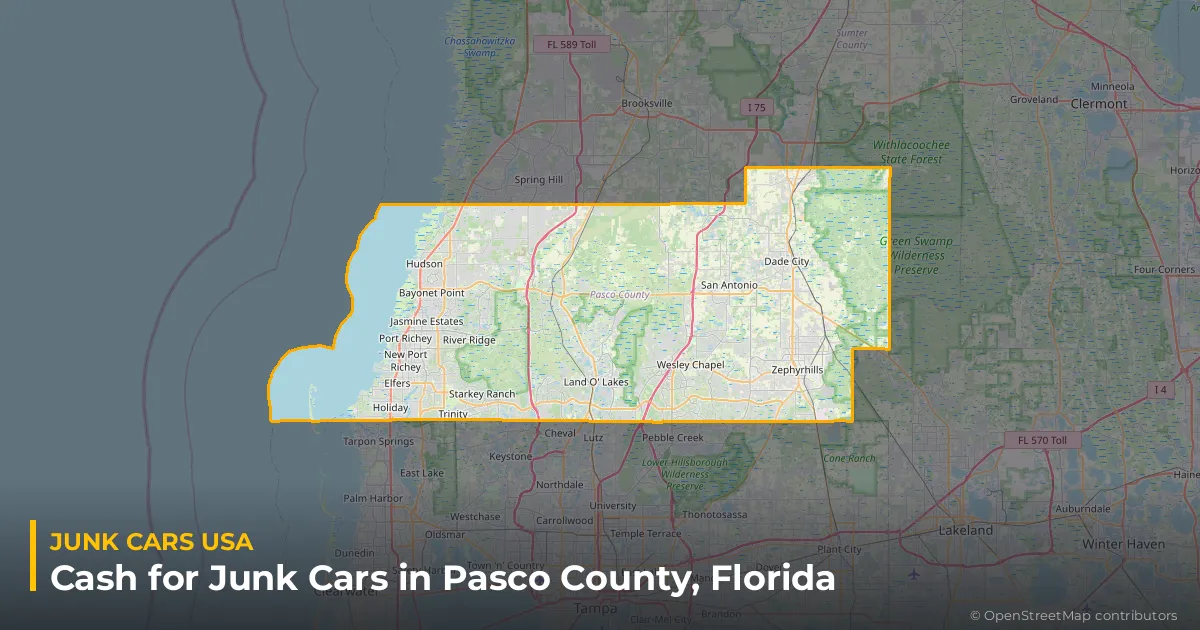 Pasco County, FL service area map