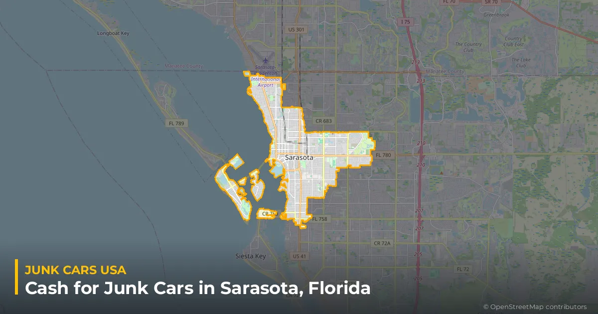 Sarasota, FL service area map